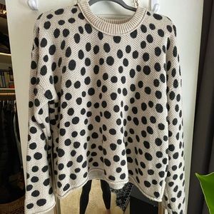 Madewell - Tan / Black Dot Bell Sleeve Sweater
